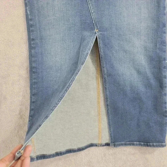 Excellent Good American Womens Denim Slit Front Midi Skirt Size 12/31 4PT - Picture 6 of 7